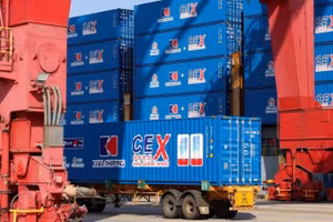 Ảnh minh họa: Container chở hàng tại cảng Ningbo Zhoushan ở Ningbo, tỉnh Chiết Giang, miền đông Trung Quốc. (Ảnh: Xinhua)