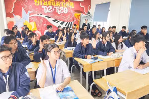 Tiết học sôi nổi của học sinh Trường THPT Tiền Phong (thành phố Hà Nội).