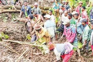 Hiện trường vụ lở đất ở Ethiopia.