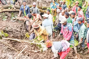 Hiện trường vụ lở đất ở Ethiopia.