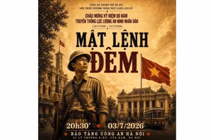 Thực cảnh lịch sử "Mật lệnh đêm" diễn ra vào 20 giờ 30 phút, ngày 3/7, tại Bảo tàng Công an Hà Nội.