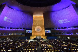 Quang cảnh một phiên họp của Đại hội đồng Liên hợp quốc. (Ảnh: Xinhua)