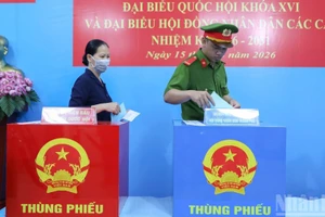 Không khí bầu cử tại phường Xuân Hòa.