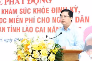 Đồng chí Dương Quốc Huy, Ủy viên Trung ương Đảng, Bí thư Tỉnh ủy phát biểu tại lễ phát động. (Ảnh: THANH SƠN)
