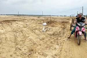 Người dân ở xã Đại Lộc, thành phố Đà Nẵng khôi phục lại diện tích canh tác đã bị đất, cát bồi lấp hoàn toàn.