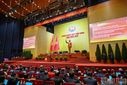 Quang cảnh phiên khai mạc Đại hội đại biểu toàn quốc lần thứ XIV Đảng Cộng sản Việt Nam. (Ảnh: DUY LINH)