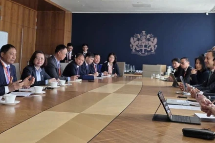 Quang cảnh buổi làm việc giữa Đoàn công tác Bộ Tài chính và Sở Giao dịch Chứng khoán London.