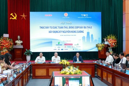 Hội thảo “Thúc đẩy tự giác tuân thủ, đóng góp đầy đủ thuế - Xây dựng kỷ nguyên hùng cường” được tổ chức ngày 23.10 tại Hà Nội.