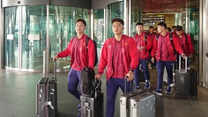 Các cầu thủ U23 Việt Nam đã có mặt tại Qatar. (Ảnh: VFF)