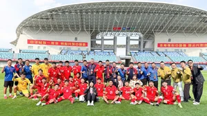 Đội tuyển U16 Việt Nam tại lượt trận cuối giải U16 quốc tế CFA Team China 2025. (Ảnh: VFF)