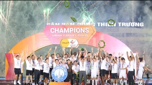 Thép Xanh Nam Định khép lại mùa giải bằng chiến thắng trên sân Thiên Trường. (Ảnh: Thép Xanh Nam Định FC)