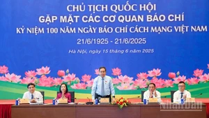 Chủ tịch Quốc hội Trần Thanh Mẫn và các đại biểu chủ trì gặp mặt.