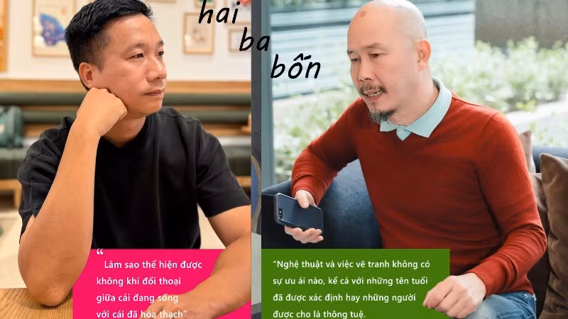 Hai nghệ sĩ Nguyễn Trương Quý và Đinh Công Đạt.