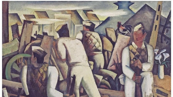 Lê Anh Vân, Chiến lũy, sơn dầu, 100 x 129,5cm, 1984. trong Sưu tập của Bảo tàng Mỹ thuật Việt Nam.