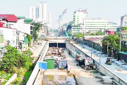 Dự án hầm chui nút giao Giải Phóng-Kim Đồng cơ bản hoàn thành.