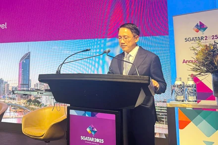 Phó Cục trưởng Cục Thuế Mai Sơn trình bày tham luận tại Diễn đàn Trưởng đoàn SGATAR 2025