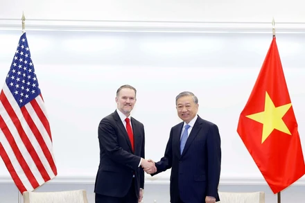 Tổng Bí thư Tô Lâm tiếp Trưởng đại diện Thương mại Hoa Kỳ Jamieson Greer. Ảnh: Thống Nhất/TTXVN