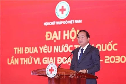 Bí thư Trung ương Đảng, Trưởng ban Tuyên giáo và Dân vận Trung ương Trịnh Văn Quyết phát biểu tại hội nghị. 