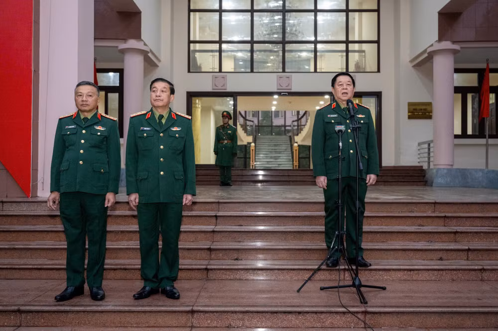 Đại tướng Nguyễn Trọng Nghĩa phát biểu động viên, dặn dò các hạ sĩ quan, binh sĩ Cơ quan Tổng cục Chính trị xuất ngũ năm 2026.