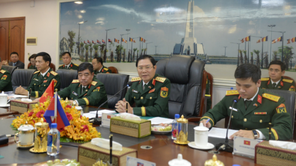 Đại tướng Nguyễn Tân Cương phát biểu tại Hội đàm. dsc-8001-8946.jpg