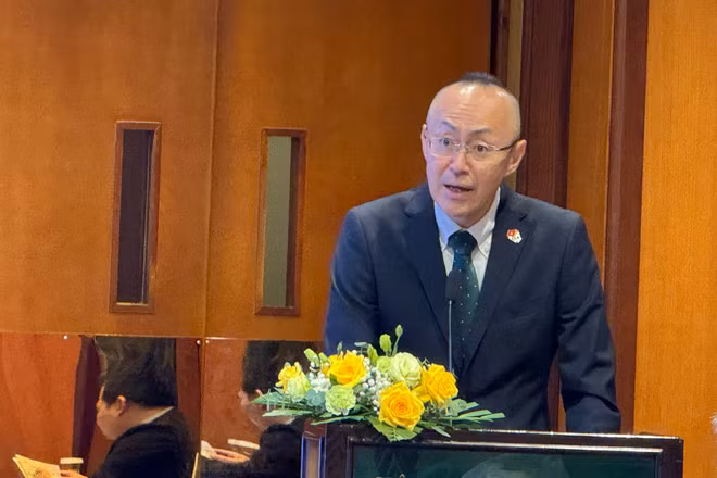 Ông Kobayashi Yosuke, Trưởng đại diện Văn phòng JICA Việt Nam phát biểu tại hội thảo.