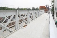 Cầu Long Biên đã hoàn thành sửa chữa. (Ảnh: Lê Khánh)