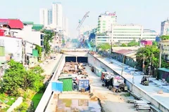 Hầm chui nút giao Giải Phóng-Kim Đồng. (Ảnh: MINH VÂN) 