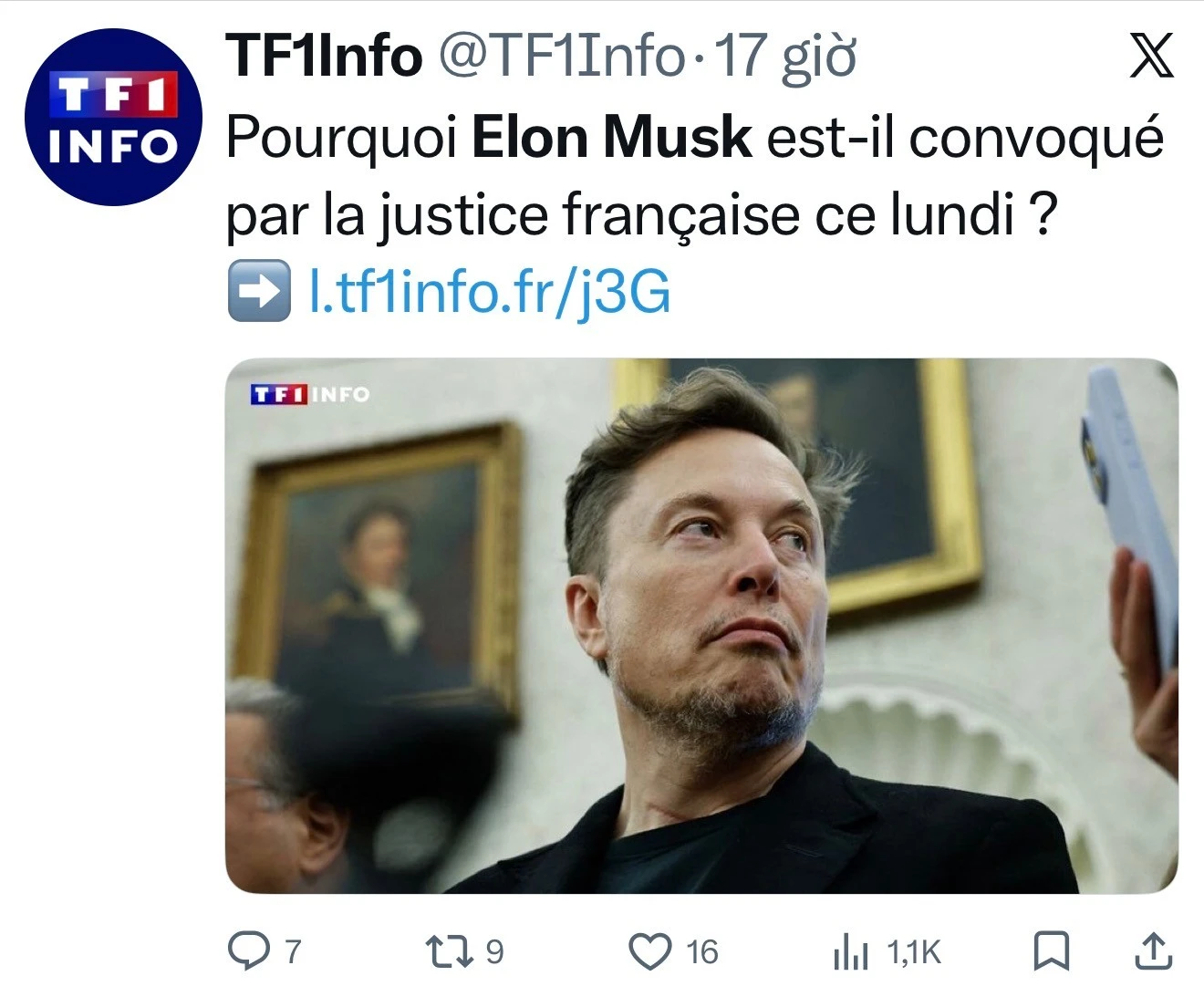Pháp triệu tập Elon Musk điều tra nghi vấn vi phạm của nền tảng X