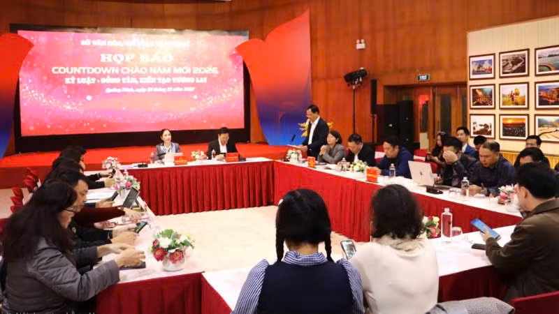 Quang cảnh buổi họp báo công bố chương trình Countdown Quảng Ninh chào năm mới 2026.