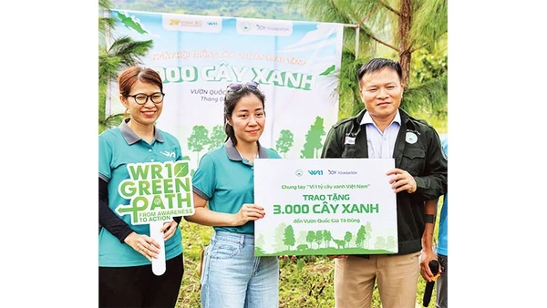 Thông qua hoạt động xã hội hóa, các đơn vị, doanh nghiệp và cá nhân đã tài trợ cây giống, đồng hành cùng Ban Quản lý Vườn quốc gia Tà Đùng trồng cây gây rừng, phủ xanh Tà Đùng.