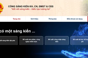 Giao diện của Cổng sáng kiến tiếp nhận và lan tỏa sáng kiến khoa học, công nghệ, đổi mới sáng tạo và chuyển đổi số.