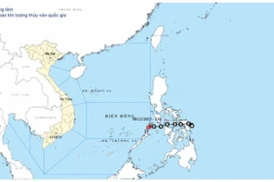 Bản đồ quỹ đạo áp thấp nhiệt đới. (Nguồn: Trung tâm Dự báo khí tượng thủy văn quốc gia)