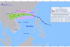 Bản đồ dự báo quỹ đạo và cường độ Bão số 3 phát lúc 20 giờ ngày 19/7/2025. (Ảnh: Trung tâm Dự báo Khí tượng Thủy văn quốc gia)