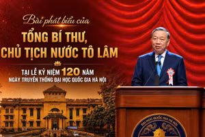Bài phát biểu của Tổng Bí thư, Chủ tịch nước Tô Lâm tại lễ kỷ niệm 120 năm Ngày truyền thống Đại học Quốc gia Hà Nội