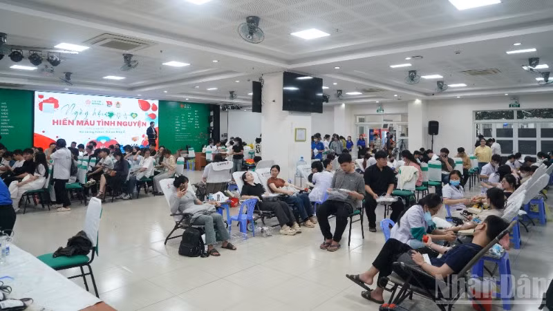 Ngày hội hiến máu tình nguyện đợt 3 năm 2025 Trường đại học Đông Á Đà Nẵng đã thu về 451 đơn vị máu. (Ảnh: ANH ĐÀO)