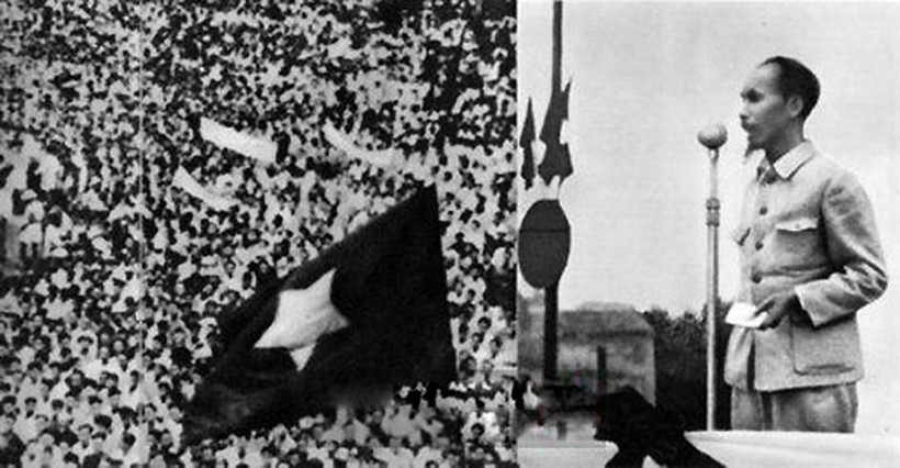 Ngày 2/9/1945, tại Quảng trường Ba Đình, Hà Nội, Chủ tịch Hồ Chí Minh đọc bản "Tuyên ngôn độc lập", khai sinh ra nước Việt Nam Dân chủ Cộng hòa. Ảnh tư liệu