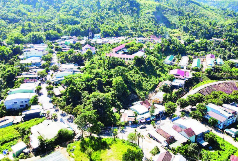 Trung tâm hành chính xã Nam Trà My, thành phố Đà Nẵng nhìn từ trên cao.