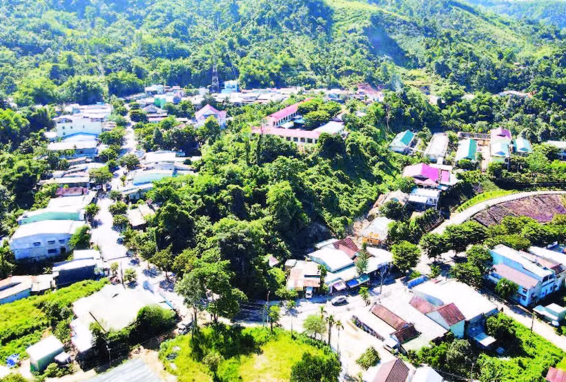 Trung tâm hành chính xã Nam Trà My, thành phố Đà Nẵng nhìn từ trên cao.