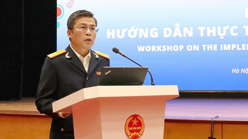 Phó Cục trưởng Lê Long bày tỏ trân trọng những chia sẻ quý báu của các chuyên gia trong nước và nước ngoài đối với các chính sách thuế tối thiểu toàn cầu tại Việt Nam.