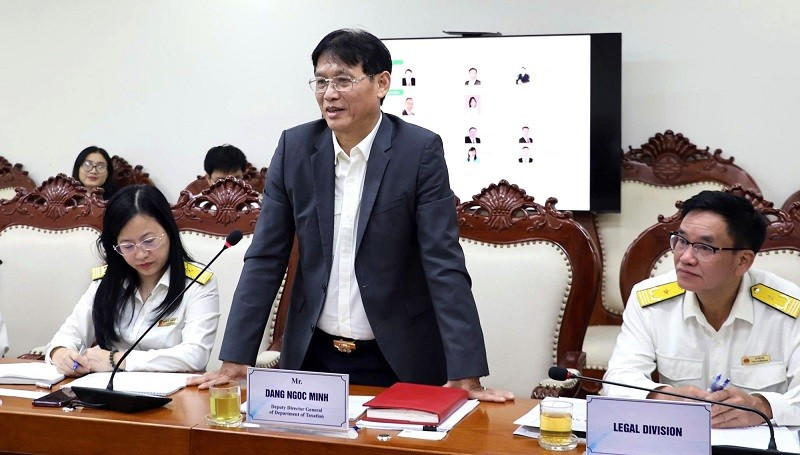 Phó Cục trưởng Đặng Ngọc Minh bày tỏ vui mừng được tiếp đón đoàn chuyên gia quốc tế từ Deloitte Nhật Bản, Deloitte Đông Nam Á và Deloitte Việt Nam đến trao đổi, chia sẻ kinh nghiệm trong lĩnh vực thuế quốc tế