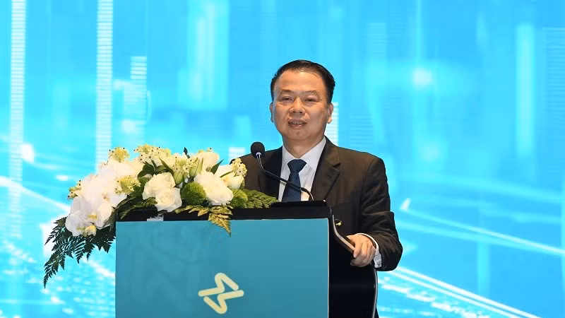 Thứ trưởng Bộ Tài chính Nguyễn Đức Chi phát biểu tại hội nghị. Ảnh: DUY GIANG 