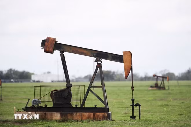Giàn khoan dầu tại Luling, Texas, Mỹ. (Ảnh: THX/TTXVN)