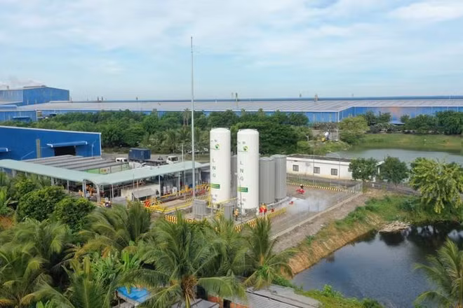 Mô hình tích hợp trạm cấp khí CNG-LNG tại Nhà máy Gạch men Hà Thanh, Đồng Tháp.