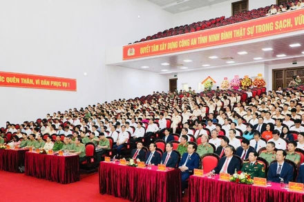 Các đại biểu tham dự Đại hội Đảng bộ Công an tỉnh Ninh Bình lần thứ I, nhiệm kỳ (2025-2030).