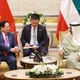 Thủ tướng Chính phủ Phạm Minh Chính hội kiến Quốc vương Kuwait Sheikh Meshal Al-Ahmad Al-Jaber Al-Sabah. (Ảnh: TTXVN)