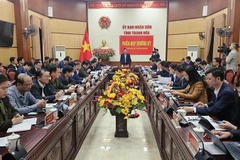 Quang cảnh phiên họp Ủy ban nhân dân tỉnh Thanh Hóa thường kỳ.