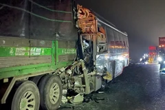 Hiện trường vụ tai nạn giao thông.