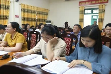 Cán bộ, giáo viên tham gia tập huấn về tổ chức thi tại Sở Giáo dục và đào tạo Bắc Kạn. (Ảnh: NGỌC TÚ).