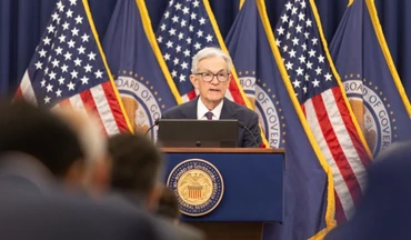 Chủ tịch Cục Dự trữ Liên bang Mỹ Jerome Powell dự họp báo tại Washington D.C. vào ngày 18/6. (Ảnh: Tân Hoa xã)