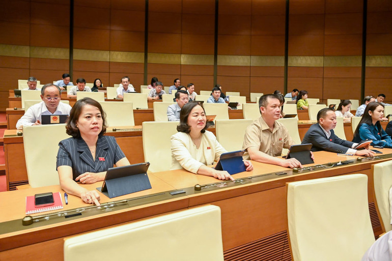 Đại biểu Quốc hội biểu quyết thông qua Luật Thuế thu nhập doanh nghiệp (sửa đổi). (Ảnh DUY LINH) z6706153073382-5acea3a253bfb86305270aa7e7878a39.jpg